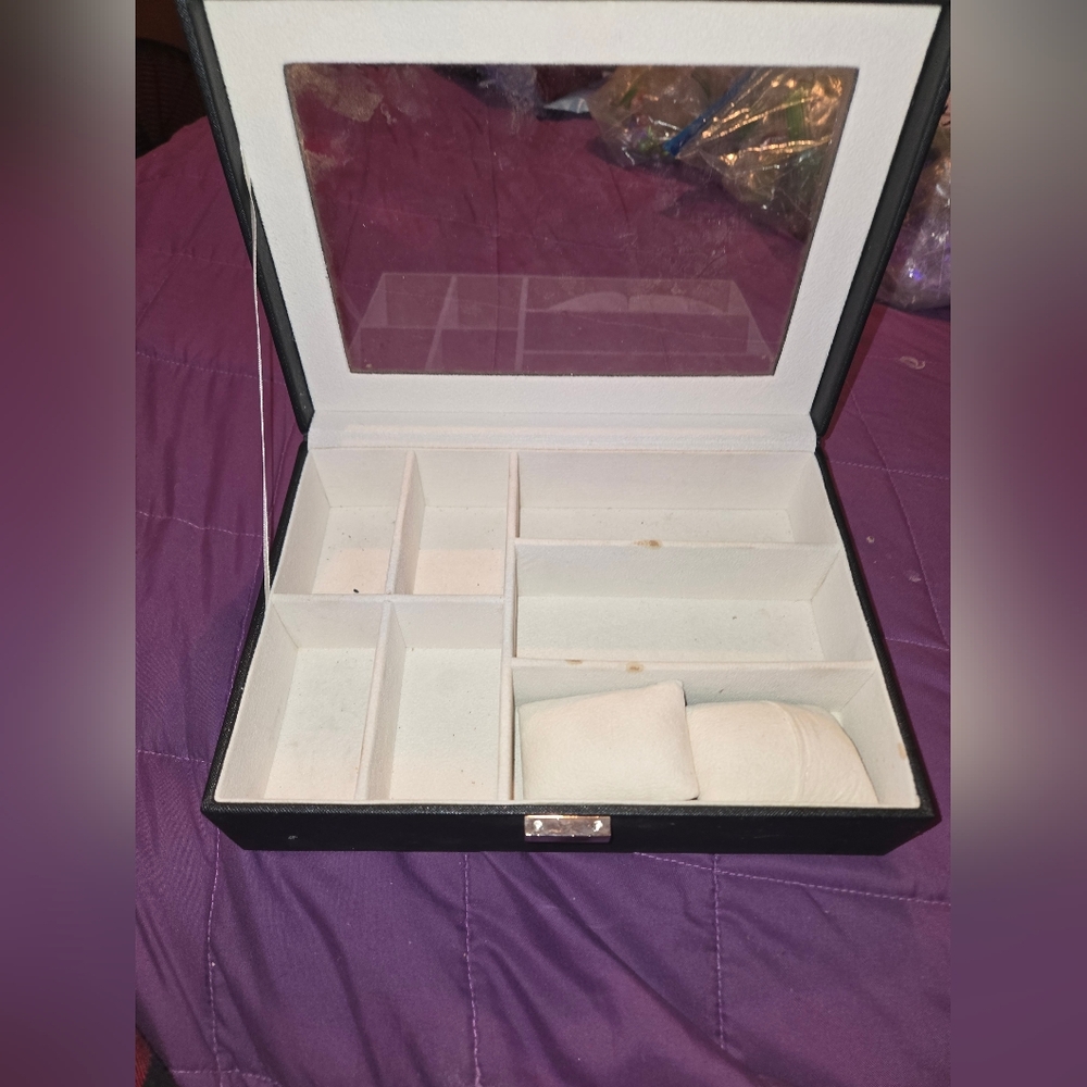 Elegant Black Jewelry Organizer Box Some Stains